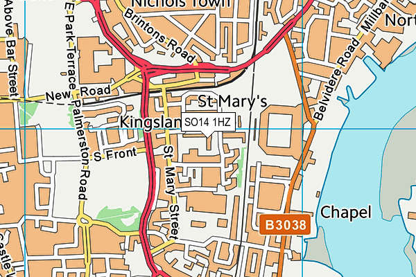 SO14 1HZ map - OS VectorMap District (Ordnance Survey) SO14 1HZ map - OS VectorMap District (Ordnance Survey)