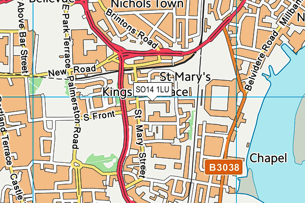 SO14 1LU map - OS VectorMap District (Ordnance Survey)