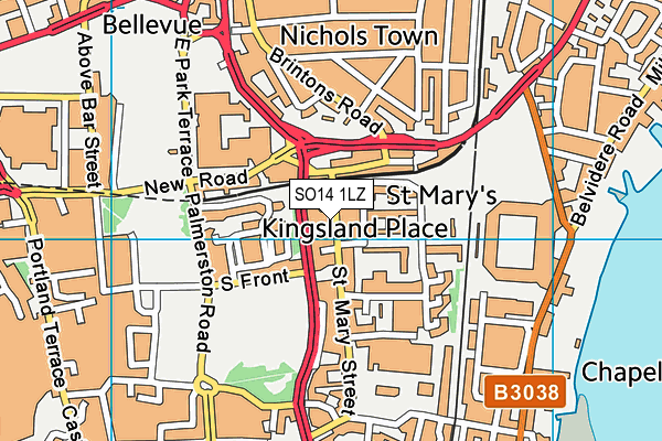 SO14 1LZ map - OS VectorMap District (Ordnance Survey) SO14 1LZ map - OS VectorMap District (Ordnance Survey)