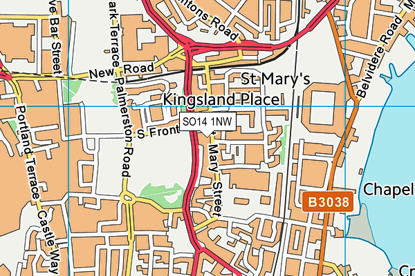 SO14 1NW map - OS VectorMap District (Ordnance Survey) SO14 1NW map - OS VectorMap District (Ordnance Survey)