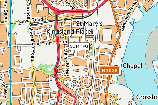 SO14 1PQ map - OS VectorMap District (Ordnance Survey) SO14 1PQ map - OS VectorMap District (Ordnance Survey)