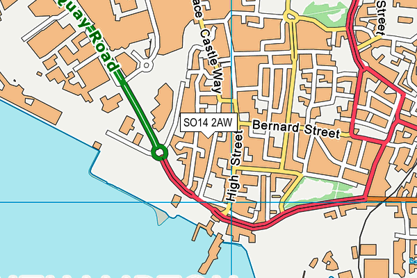 SO14 2AW map - OS VectorMap District (Ordnance Survey) SO14 2AW map - OS VectorMap District (Ordnance Survey)