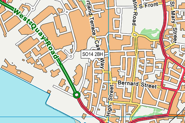 SO14 2BH map - OS VectorMap District (Ordnance Survey) SO14 2BH map - OS VectorMap District (Ordnance Survey)