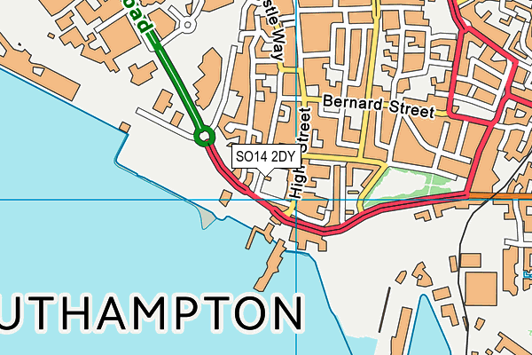 SO14 2DY map - OS VectorMap District (Ordnance Survey) SO14 2DY map - OS VectorMap District (Ordnance Survey)