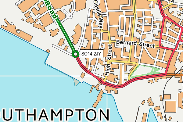 SO14 2JY map - OS VectorMap District (Ordnance Survey) SO14 2JY map - OS VectorMap District (Ordnance Survey)