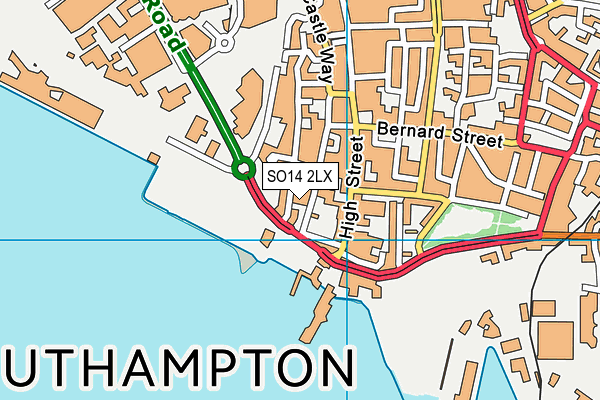 SO14 2LX map - OS VectorMap District (Ordnance Survey) SO14 2LX map - OS VectorMap District (Ordnance Survey)