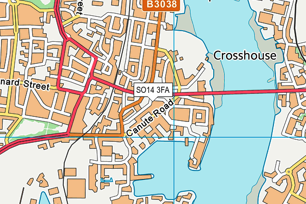 SO14 3FA map - OS VectorMap District (Ordnance Survey) SO14 3FA map - OS VectorMap District (Ordnance Survey)