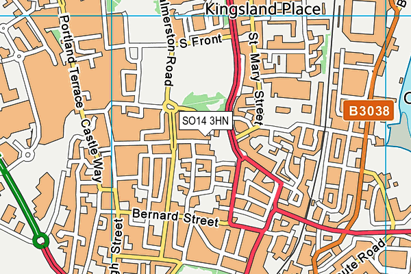 SO14 3HN map - OS VectorMap District (Ordnance Survey) SO14 3HN map - OS VectorMap District (Ordnance Survey)