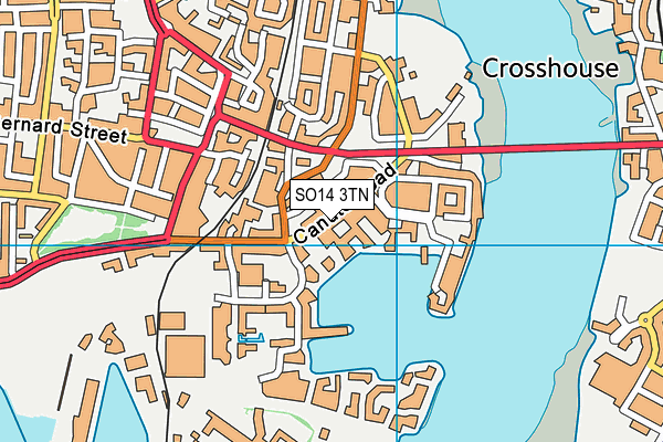 SO14 3TN map - OS VectorMap District (Ordnance Survey) SO14 3TN map - OS VectorMap District (Ordnance Survey)