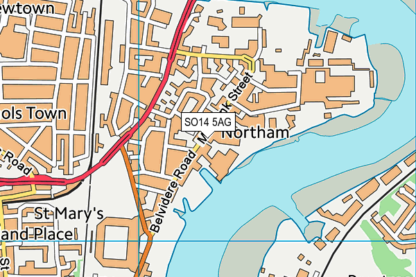 SO14 5AG map - OS VectorMap District (Ordnance Survey) SO14 5AG map - OS VectorMap District (Ordnance Survey)
