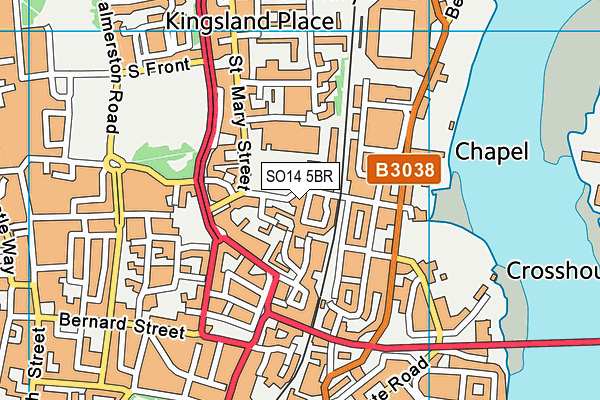SO14 5BR map - OS VectorMap District (Ordnance Survey) SO14 5BR map - OS VectorMap District (Ordnance Survey)