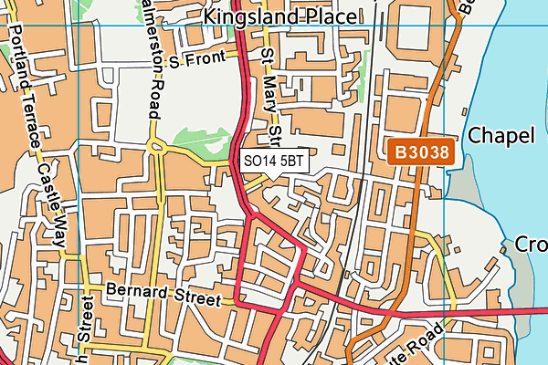 SO14 5BT map - OS VectorMap District (Ordnance Survey) SO14 5BT map - OS VectorMap District (Ordnance Survey)