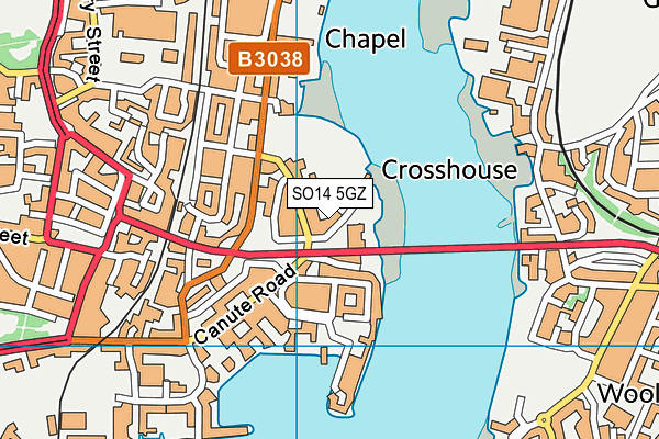 SO14 5GZ map - OS VectorMap District (Ordnance Survey) SO14 5GZ map - OS VectorMap District (Ordnance Survey)