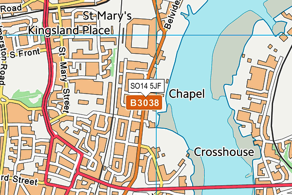 SO14 5JF map - OS VectorMap District (Ordnance Survey) SO14 5JF map - OS VectorMap District (Ordnance Survey)