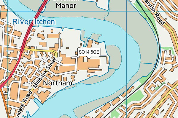 SO14 5QE map - OS VectorMap District (Ordnance Survey) SO14 5QE map - OS VectorMap District (Ordnance Survey)