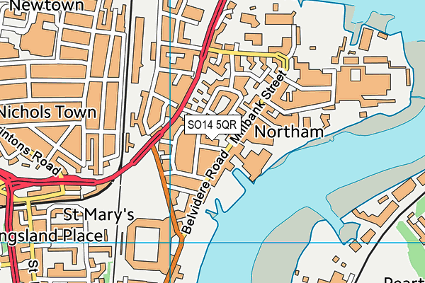 SO14 5QR map - OS VectorMap District (Ordnance Survey) SO14 5QR map - OS VectorMap District (Ordnance Survey)