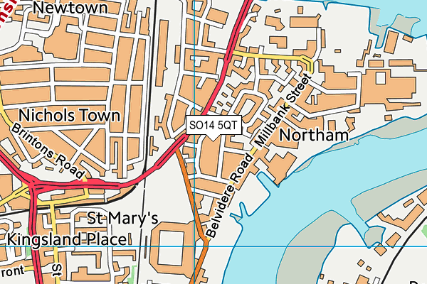 SO14 5QT map - OS VectorMap District (Ordnance Survey) SO14 5QT map - OS VectorMap District (Ordnance Survey)