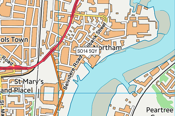 SO14 5QY map - OS VectorMap District (Ordnance Survey) SO14 5QY map - OS VectorMap District (Ordnance Survey)