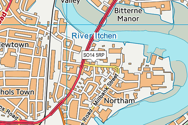 SO14 5RP map - OS VectorMap District (Ordnance Survey) SO14 5RP map - OS VectorMap District (Ordnance Survey)