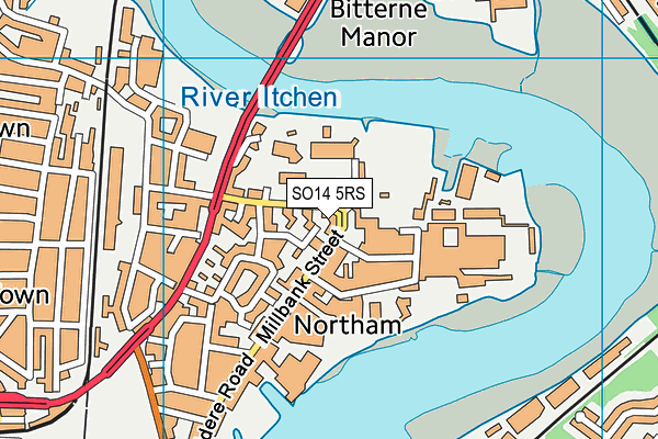 SO14 5RS map - OS VectorMap District (Ordnance Survey) SO14 5RS map - OS VectorMap District (Ordnance Survey)