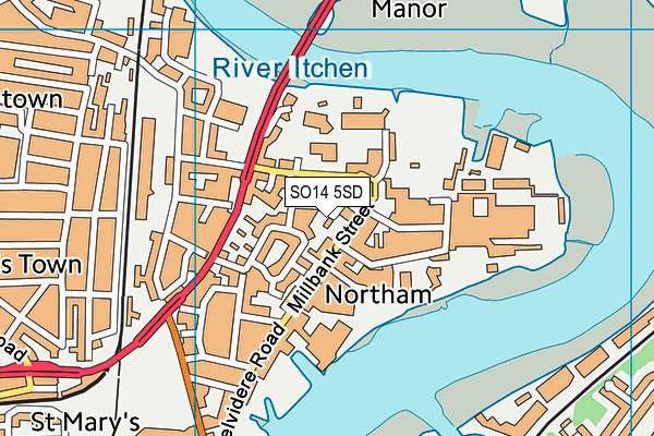SO14 5SD map - OS VectorMap District (Ordnance Survey) SO14 5SD map - OS VectorMap District (Ordnance Survey)