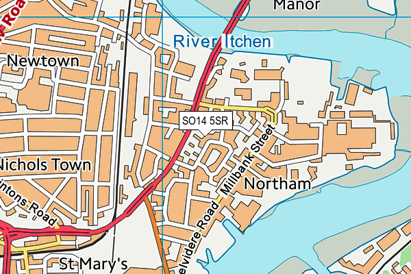 SO14 5SR map - OS VectorMap District (Ordnance Survey) SO14 5SR map - OS VectorMap District (Ordnance Survey)