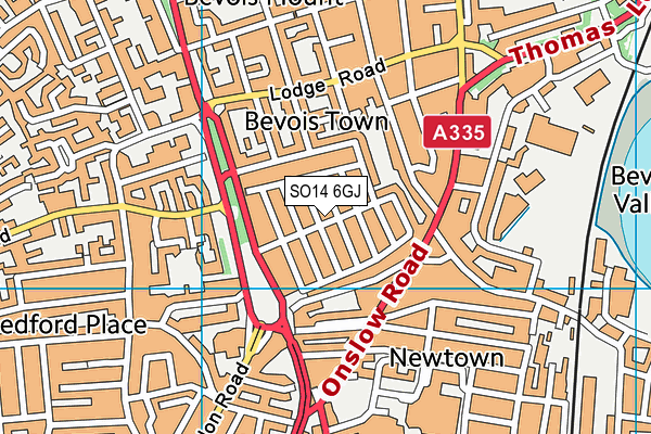 SO14 6GJ map - OS VectorMap District (Ordnance Survey) SO14 6GJ map - OS VectorMap District (Ordnance Survey)
