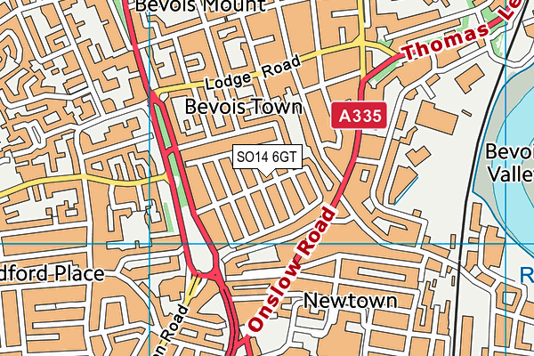 SO14 6GT map - OS VectorMap District (Ordnance Survey) SO14 6GT map - OS VectorMap District (Ordnance Survey)