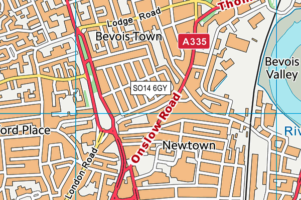 SO14 6GY map - OS VectorMap District (Ordnance Survey)