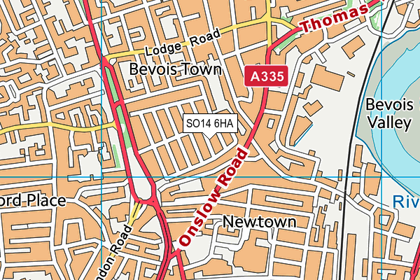 SO14 6HA map - OS VectorMap District (Ordnance Survey) SO14 6HA map - OS VectorMap District (Ordnance Survey)