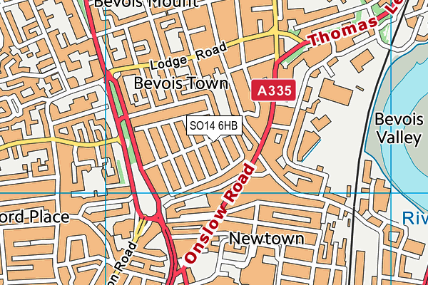 SO14 6HB map - OS VectorMap District (Ordnance Survey) SO14 6HB map - OS VectorMap District (Ordnance Survey)