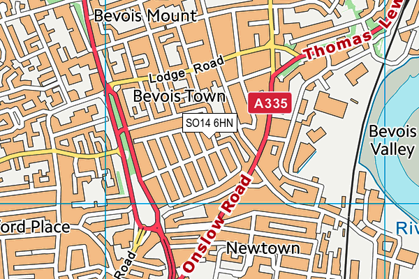 SO14 6HN map - OS VectorMap District (Ordnance Survey) SO14 6HN map - OS VectorMap District (Ordnance Survey)