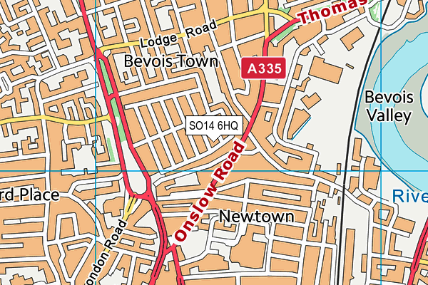 SO14 6HQ map - OS VectorMap District (Ordnance Survey)
