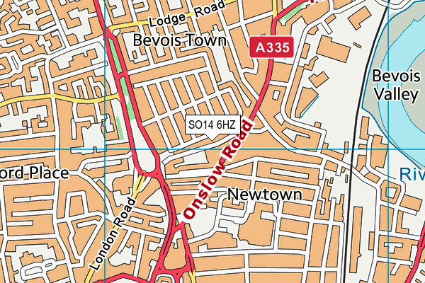 SO14 6HZ map - OS VectorMap District (Ordnance Survey)