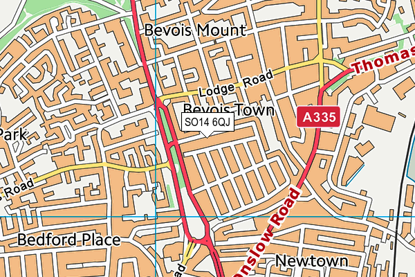 SO14 6QJ map - OS VectorMap District (Ordnance Survey) SO14 6QJ map - OS VectorMap District (Ordnance Survey)