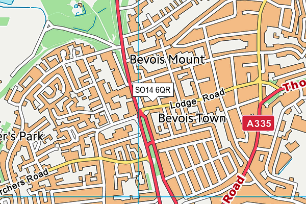 SO14 6QR map - OS VectorMap District (Ordnance Survey) SO14 6QR map - OS VectorMap District (Ordnance Survey)