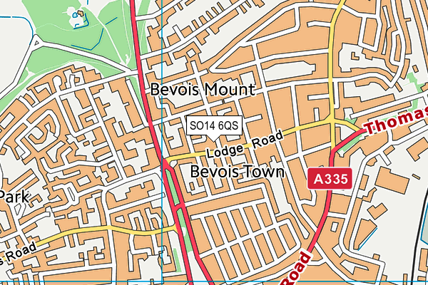 SO14 6QS map - OS VectorMap District (Ordnance Survey)