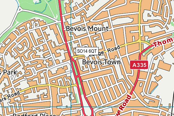 SO14 6QT map - OS VectorMap District (Ordnance Survey) SO14 6QT map - OS VectorMap District (Ordnance Survey)