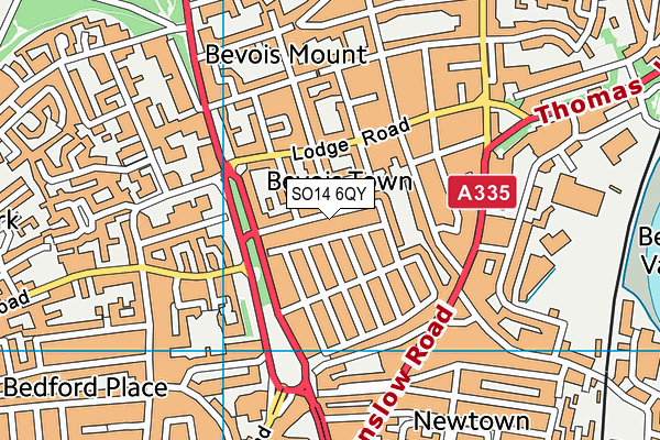 SO14 6QY map - OS VectorMap District (Ordnance Survey) SO14 6QY map - OS VectorMap District (Ordnance Survey)