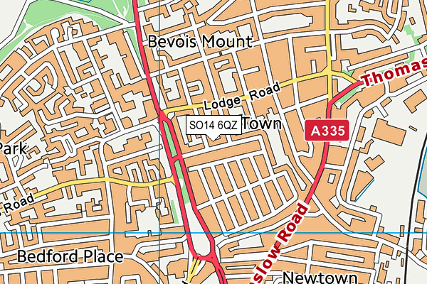 SO14 6QZ map - OS VectorMap District (Ordnance Survey)