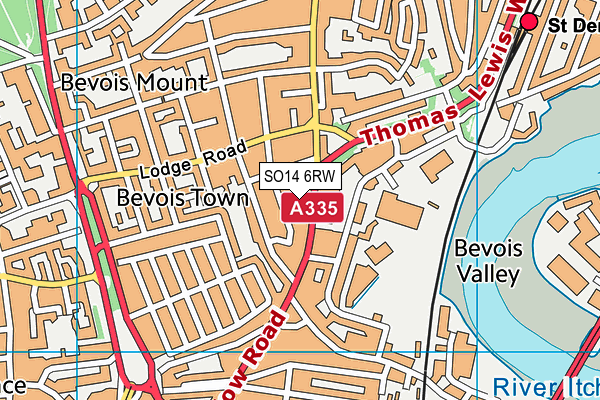 SO14 6RW map - OS VectorMap District (Ordnance Survey) SO14 6RW map - OS VectorMap District (Ordnance Survey)