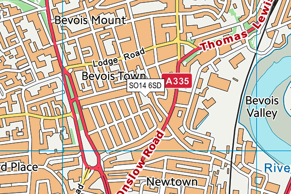 SO14 6SD map - OS VectorMap District (Ordnance Survey)