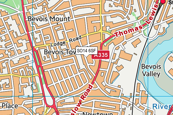 SO14 6SF map - OS VectorMap District (Ordnance Survey)