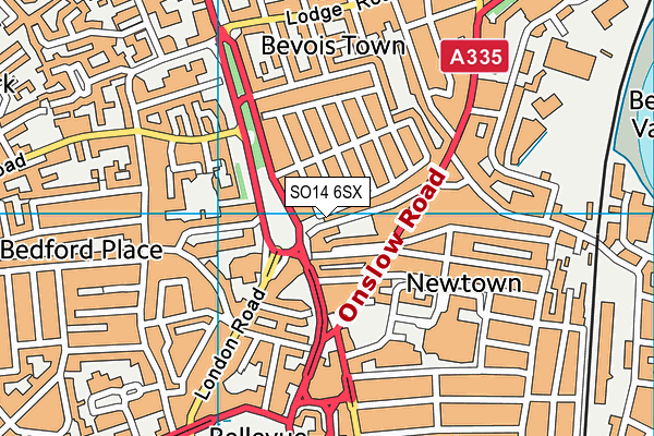 SO14 6SX map - OS VectorMap District (Ordnance Survey) SO14 6SX map - OS VectorMap District (Ordnance Survey)