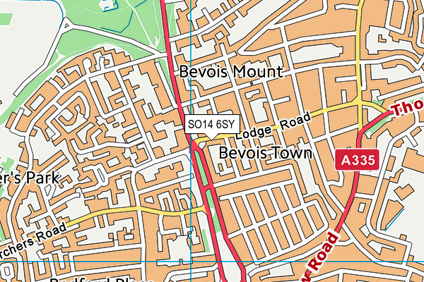 SO14 6SY map - OS VectorMap District (Ordnance Survey) SO14 6SY map - OS VectorMap District (Ordnance Survey)