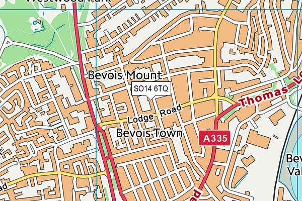 SO14 6TQ map - OS VectorMap District (Ordnance Survey)