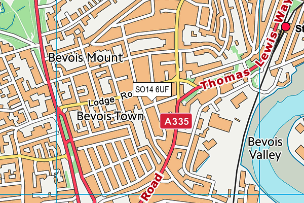 SO14 6UF map - OS VectorMap District (Ordnance Survey)