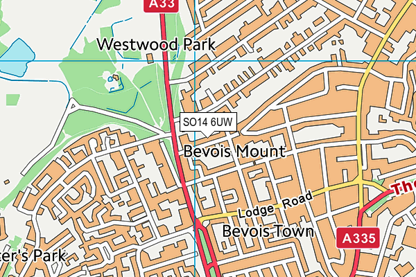 SO14 6UW map - OS VectorMap District (Ordnance Survey) SO14 6UW map - OS VectorMap District (Ordnance Survey)