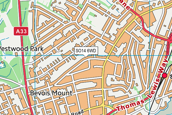SO14 6WD map - OS VectorMap District (Ordnance Survey) SO14 6WD map - OS VectorMap District (Ordnance Survey)