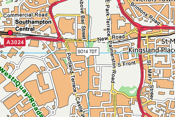 SO14 7DT map - OS VectorMap District (Ordnance Survey) SO14 7DT map - OS VectorMap District (Ordnance Survey)